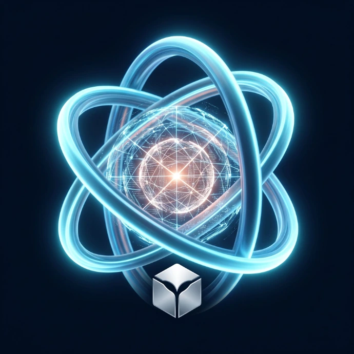 3D abstract of a Compliance Kernel This visual should depict three glowing, interlocking rings representing Identity, Data, and Policy, forming a protective shield around a data core.