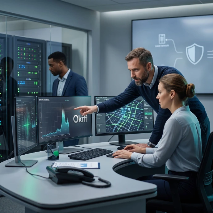 "Sub-10ms Latency. 
Zero Cloud Dependency. 
Total Data Sovereignty.
In the high-stakes landscape of 2026, latency is the silent killer of productivity. Traditional cloud AI architectures are bottlenecked by slow external database lookups and jurisdictional risks. We break the speed barrier by pre-loading intelligence directly into your GPU’s immediate memory.

Our architecture delivers near-instantaneous reasoning by bypassing cloud-based retrieval. Secure your data, accelerate workflows, and own your intelligence without compromise. Experience sub-10ms inference for real-time decision-making in Smart Cities, Industry 4.0, and Defense."

Hyper-realistic, highly detailed, professional corporate, 85mm lens photograph. No text. Text-free.
Okiff logo attached.
